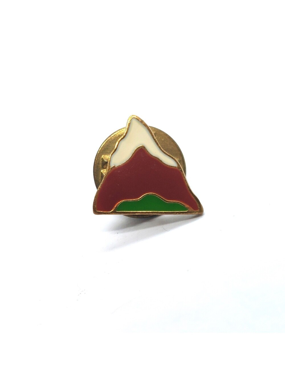 Mountain Pin Red Green White Enamel Hiking Outdoors Travel Souvenir Brooch